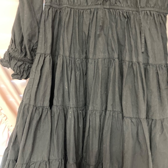 Jessakae black A-line dress . Long puff sleeves. Size medium - Picture 6 of 8